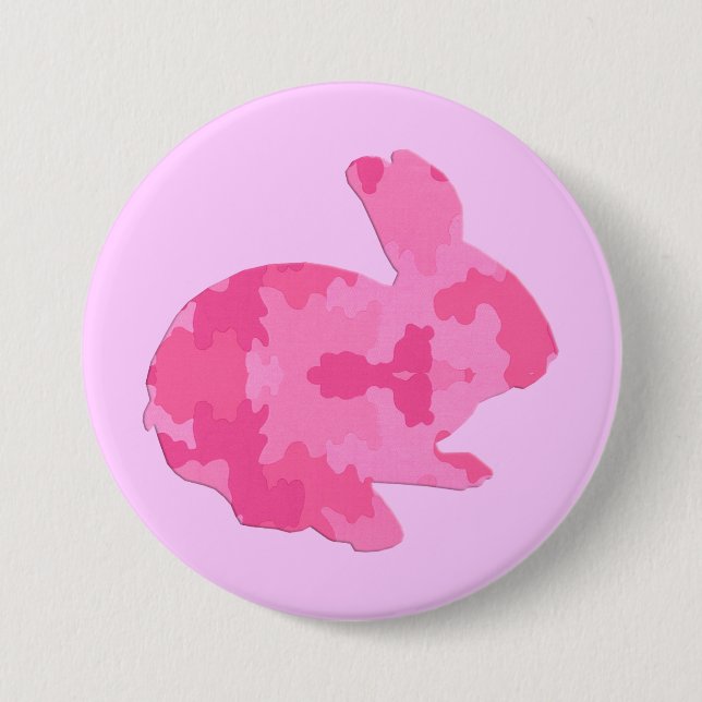 Pink Camouflage Silhouette Ostersonne Schaltfläche Button (Vorderseite)