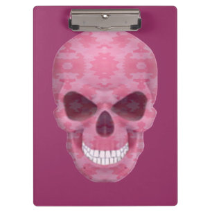 Pink Camouflage Skull Clipboard Klemmbrett