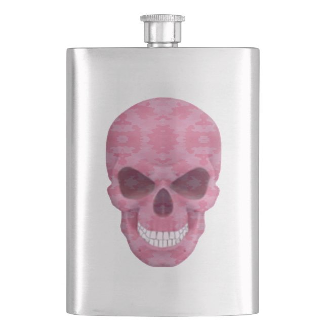 Pink Camouflage Skull Flask Flachmann (Vorderseite)