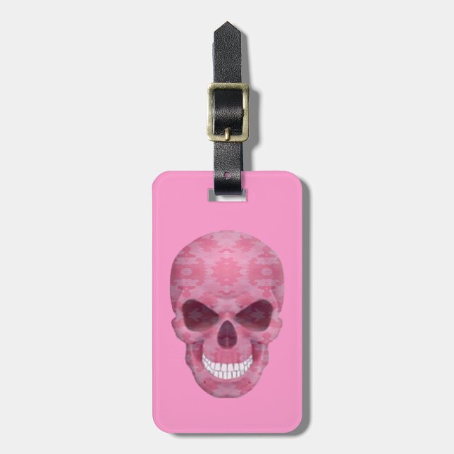 Pink Camouflage Skull-Gepäckmarke Gepäckanhänger (Vorderseite vertikal)
