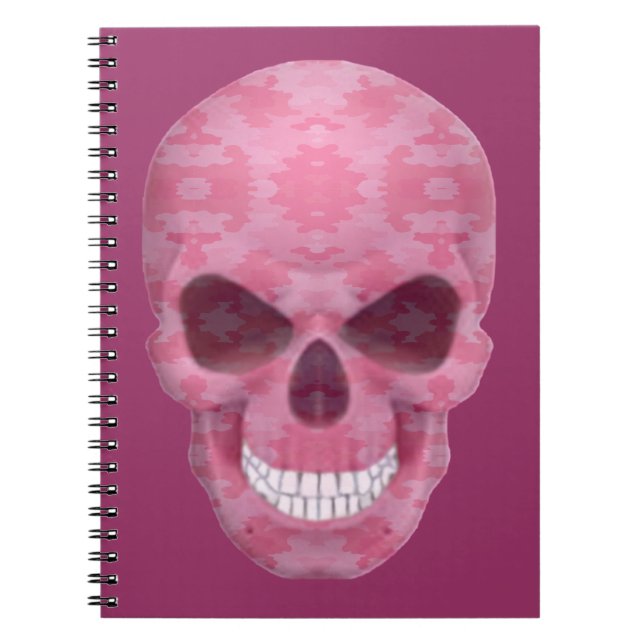 Pink Camouflage Skull-Notebook Notizblock (Vorderseite)