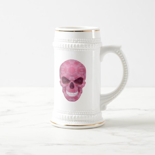 Pink Camouflage Skull Stein Bierglas (Rechts)