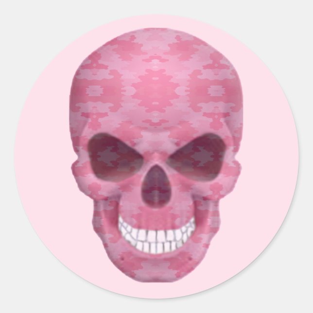 Pink Camouflage Skull Stickers (Vorderseite)