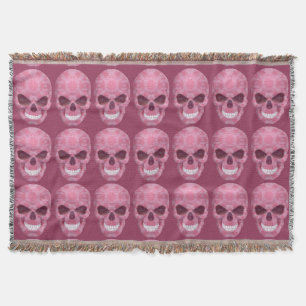 Pink Camouflage Skull Throw Blanket Decke