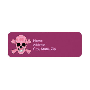 Pink Camouflage Skull und Crossbones Anschrift
