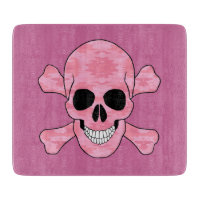 Pink Camouflage Skull und Crossbones Cutting Board