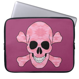 Pink Camouflage Skull und Crossbones Laptop-Sieb Laptopschutzhülle