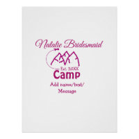 Pink Camp Bridesmaid geben Name Datum Jahr Bachelo