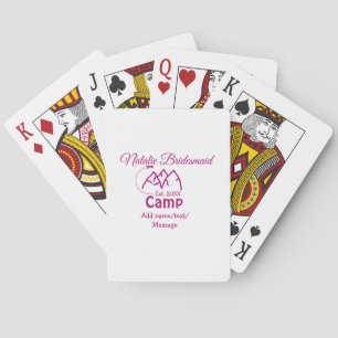 Pink Camp Bridesmaid geben Name Datum Jahr Bachelo Spielkarten