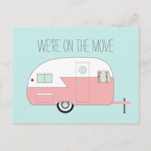 Pink Camper Ankündigungspostkarte