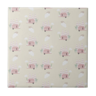 Pink Camper Earthy Pattern Fliese