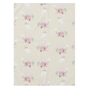 Pink Camper Earthy Pattern Tischdecke