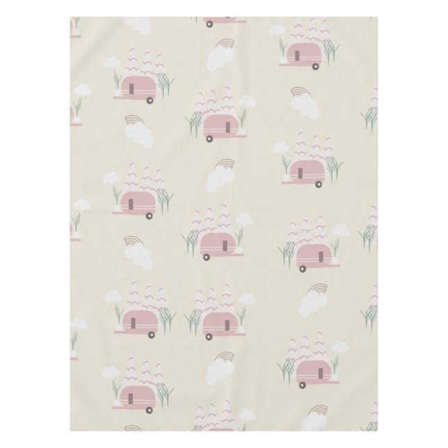 Pink Camper Earthy Pattern Tischdecke (Vorderseite)