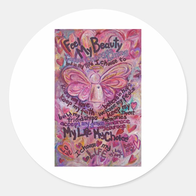 Pink Cancer Engel Gedicht Custom Art Sticker Decks (Vorderseite)