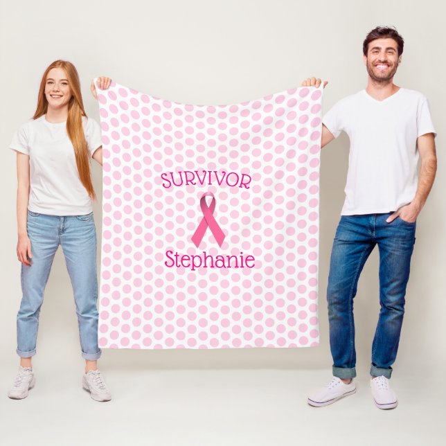 Pink Cancer Survivor Ribbon Fleece Blanket (Beispiel)
