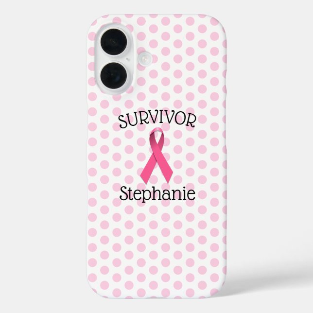 Pink Cancer Survivor Ribbon iPhone / iPad Fall Case-Mate iPhone Hülle (Rückseite)