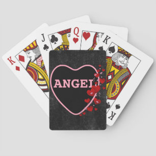 Pink Candy Angel Herz - Valentine Design 2 Spielkarten