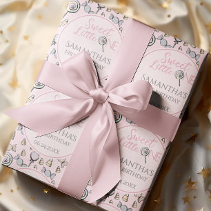 Pink Candy Baby Dusche Sweet Little One Geschenkpapier