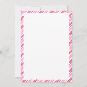 Pink Candy Cane Border Christmas Blank Custom Text Einladung