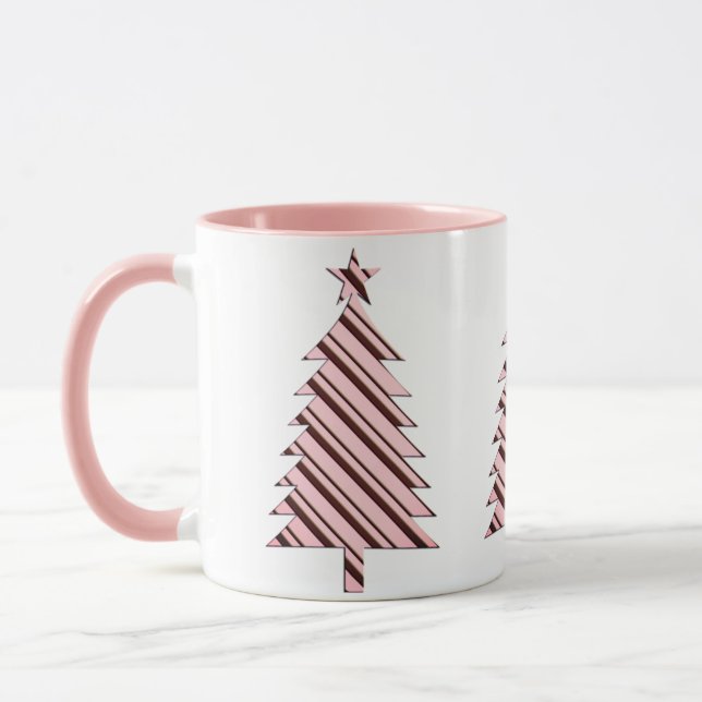 Pink Candy Cane Weihnachtsbaum Tasse (Links)