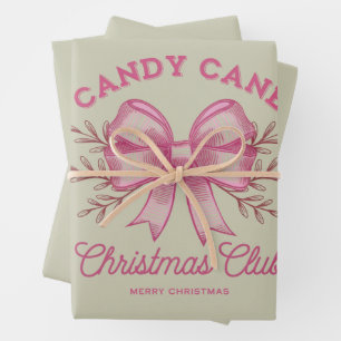 Pink Candy Cane Weihnachtsclub Weihnachten Saison Geschenkpapier Set