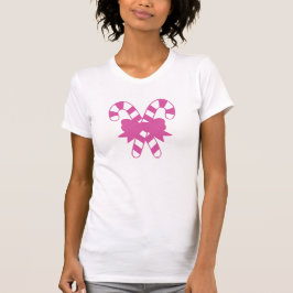 Pink Candy Canes mit Bow T-Shirt