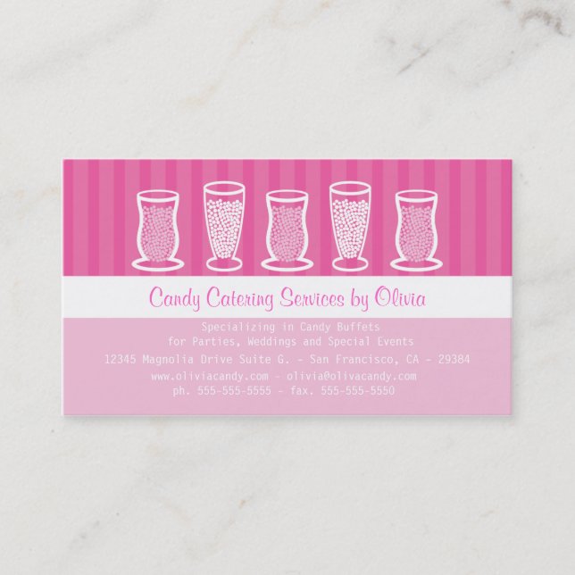 Pink Candy Catering Business Card Visitenkarte (Vorderseite)