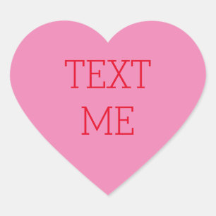 Pink Candy Conversation Heart Aufkleber Text