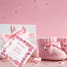 Pink Candy Frame Girl Babydusche Geschenkanhänger