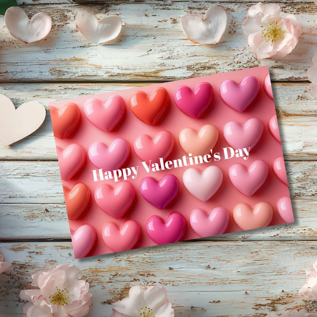 Pink Candy Hearts Valentine`s Day Card  Karte (Von Creator hochgeladen)
