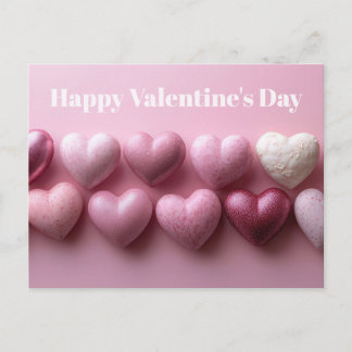 Pink Candy Hearts Valentine`s Day Card  Postkarte