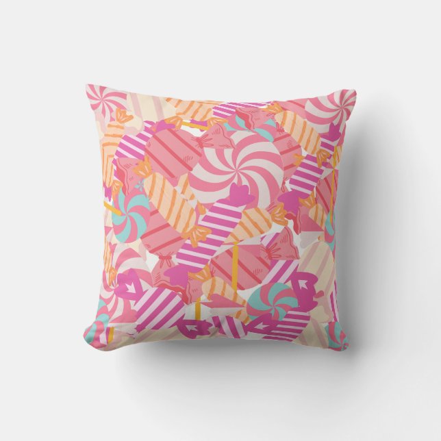 Pink Candy Lollipop Suckers Kissen (Vorderseite)