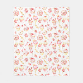 Pink Candy Pattern Fleece Blanket