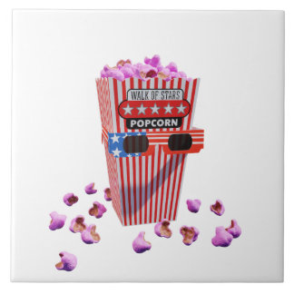 Pink Candy Popcorn and 3D Movie Glasses Fliese