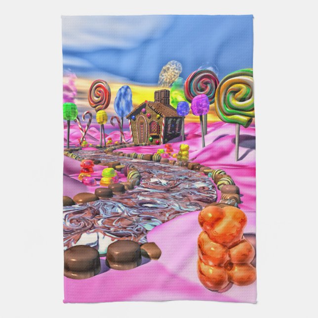 Pink Candyland Geschirrtuch (Vertikal)