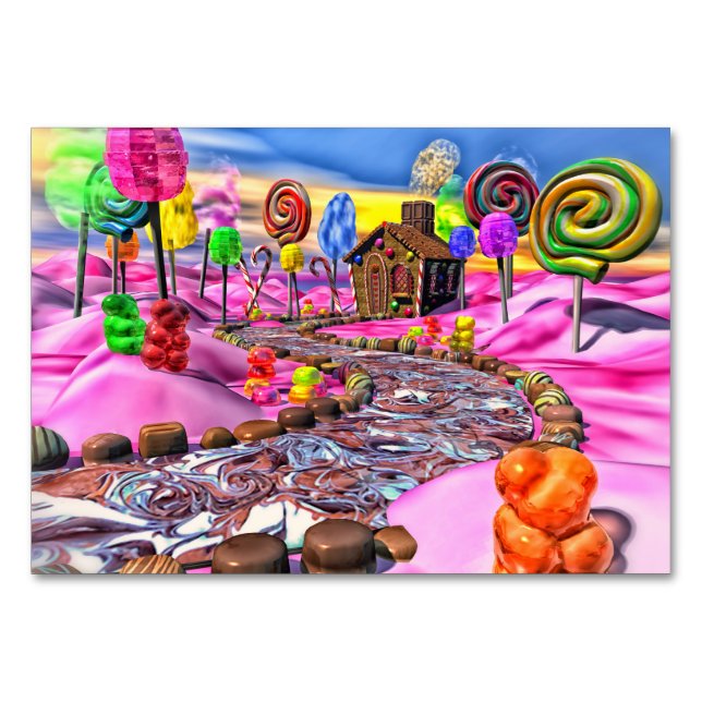 Pink Candyland Tischnummer (Vorderseite)