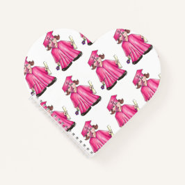 Pink Cap and Gown School Abschluss Girl Diploma Notizbuch