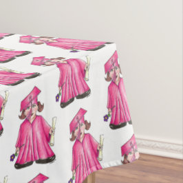 Pink Cap and Gown School Abschluss Girl Diploma Tischdecke
