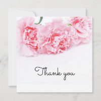 Pink Carnation Blume Danke Karte - elegant