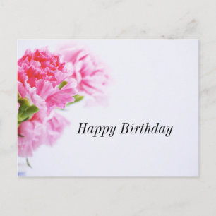 Pink Carnation Blume Happy Birthday Postcard Postkarte