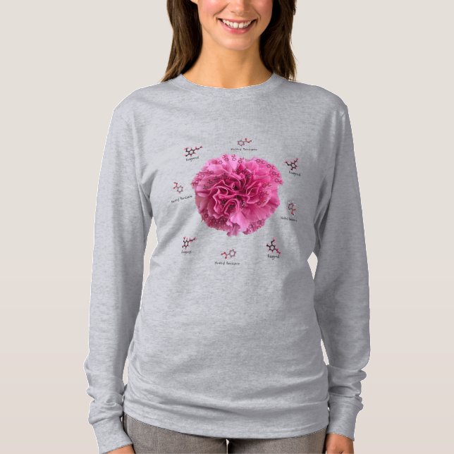 Pink Carnation Chemie Blume T-Shirt (Vorderseite)