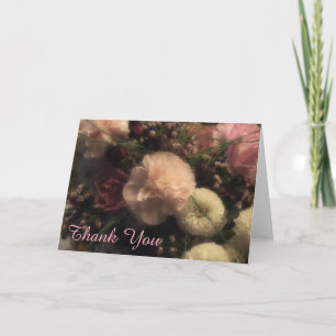 Pink Carnation Floral Danke Karte