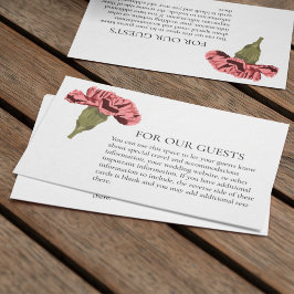 Pink Carnation Luxe Moderne Floral Begleitkarte