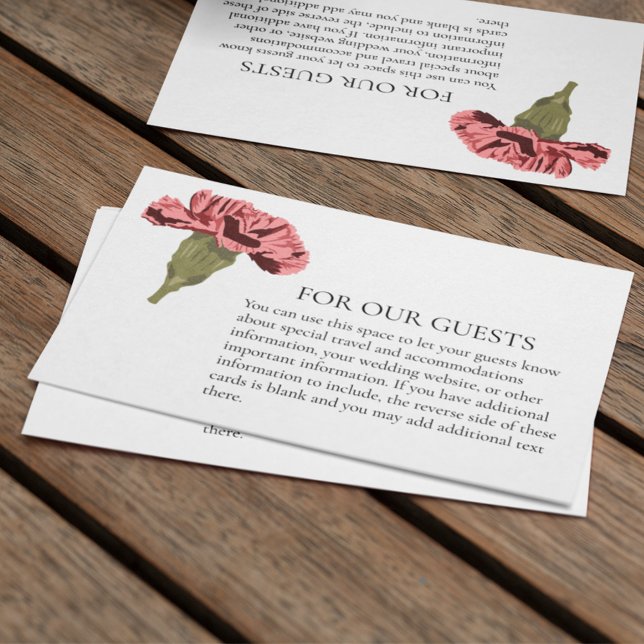 Pink Carnation Luxe Moderne Floral Begleitkarte (Von Creator hochgeladen)