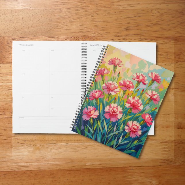 Pink Carnations Planner Planer (Planner with pink carnations)