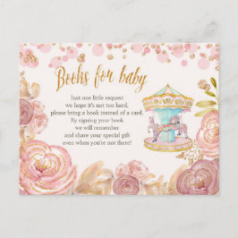 Pink Carousel Glitzer Bücher für Kinderkarte Postkarte