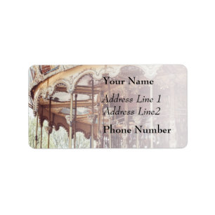 Pink Carousel in Paris, Frankreich, Trocadero Adressaufkleber