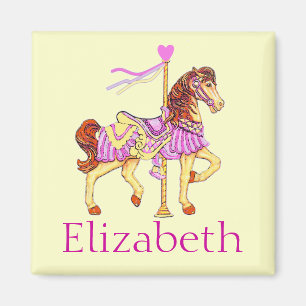 Pink Carousel Pferd Magnet