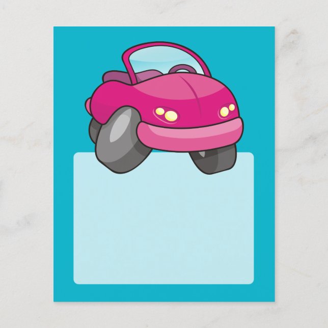 Pink Cartoon Car Flyer (Hinten)
