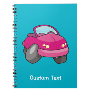 Pink Cartoon Car Notebook Notizblock